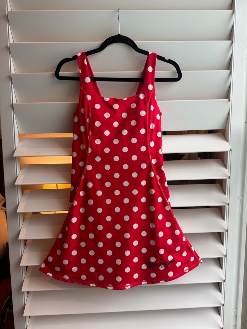Disney Minnie Mouse Red and White Polka Dot athletic Dress NWOT Size S